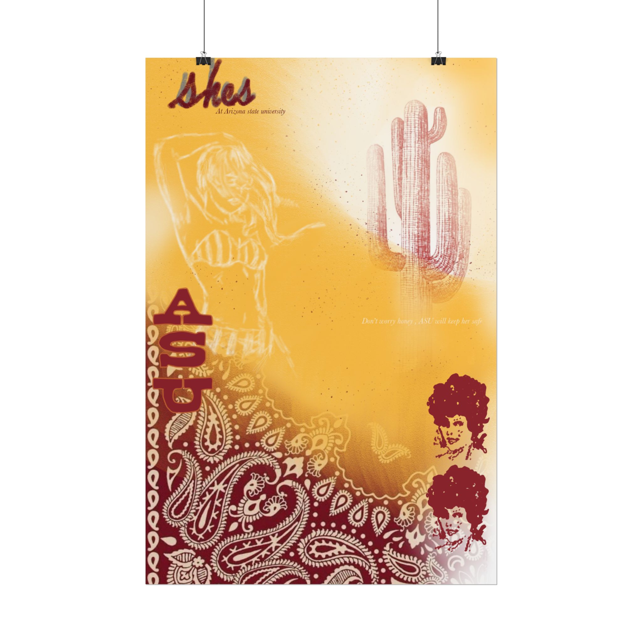 "ASU" rolled poster